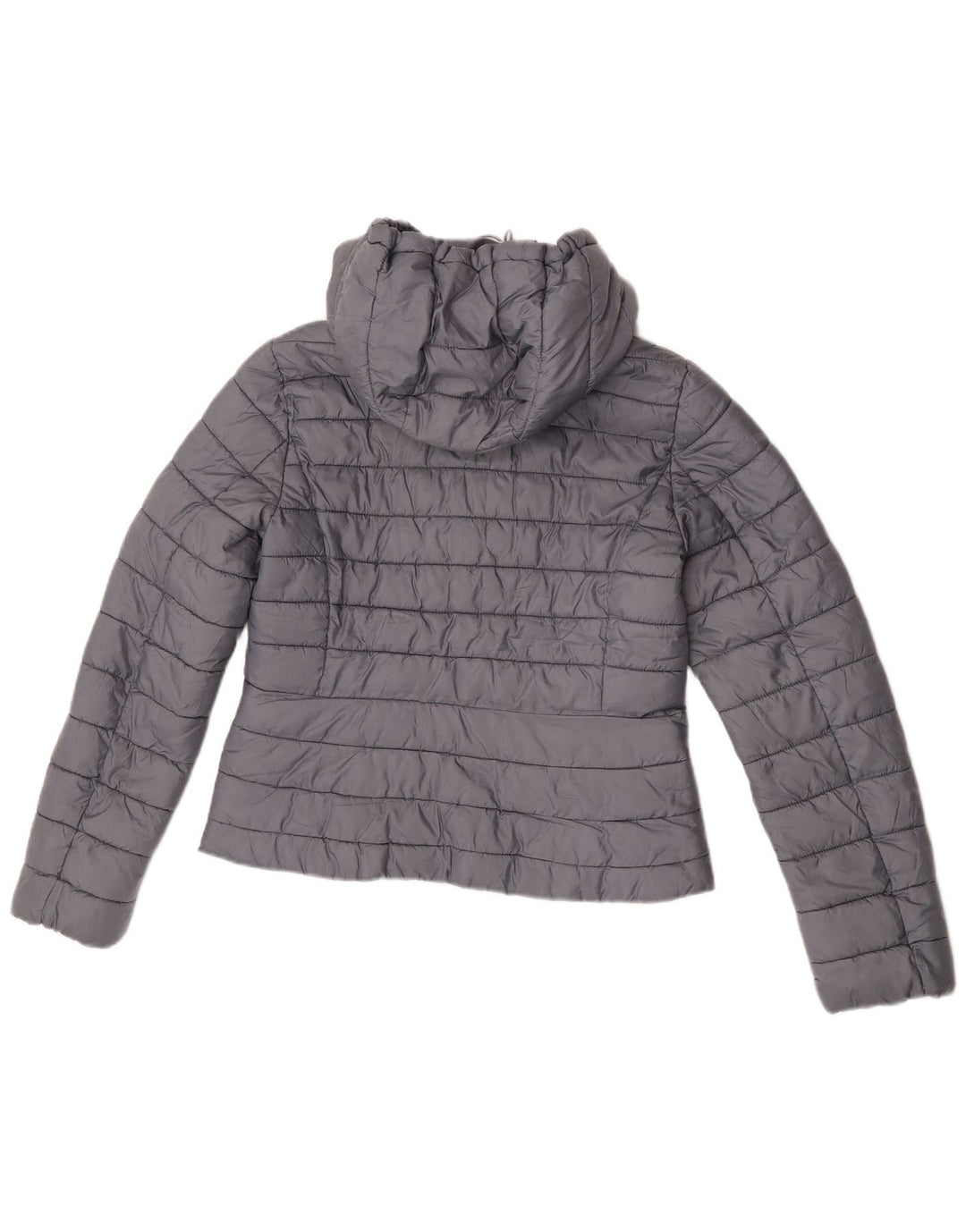 Zara Γυναικείο μπουφάν με κουκούλα UK 14 Large Grey Polyester
