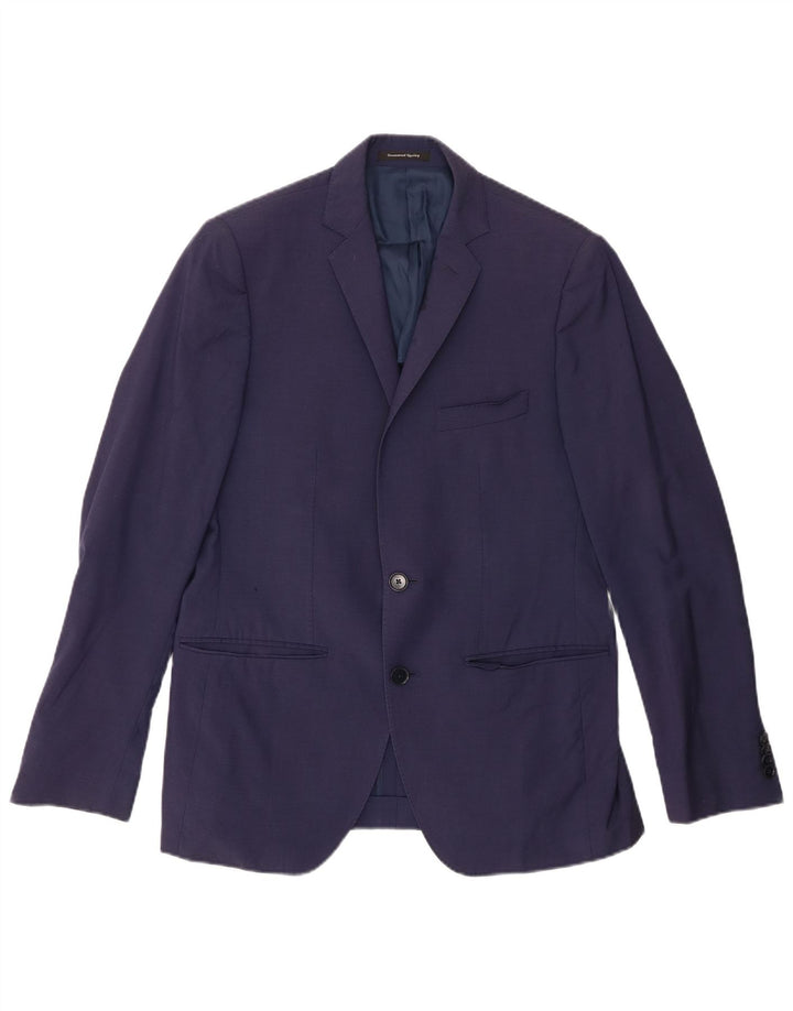 VINTAGE Ανδρικό τζάκετ Blazer 2 κουμπιών IT 48 Medium Navy Blue Viscose