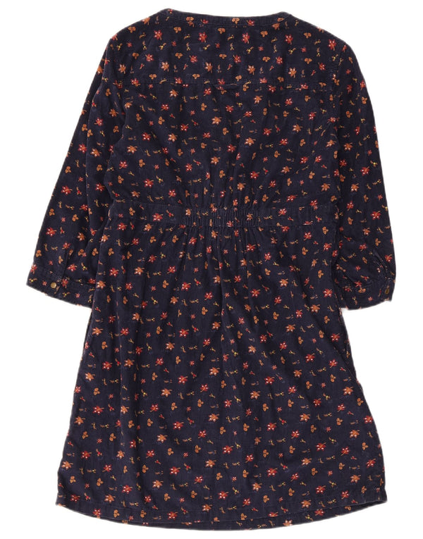 Γυναικείο φόρεμα με μανίκια 3/4 με μανίκια UK 12 Medium Navy Blue Floral