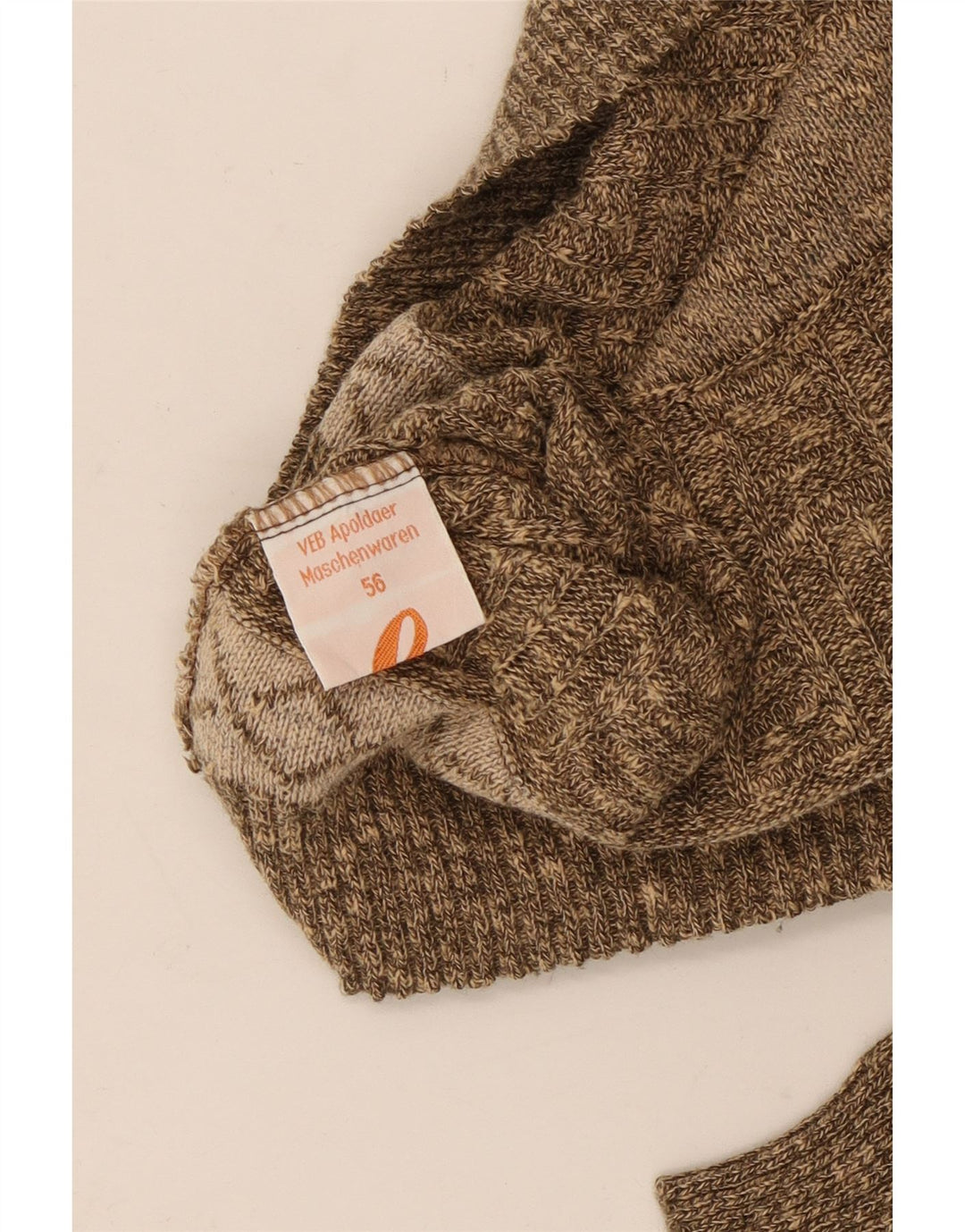 VINTAGE Ανδρικό πουλόβερ με λαιμόκοψη IT 56 2XL καφέ ριγέ