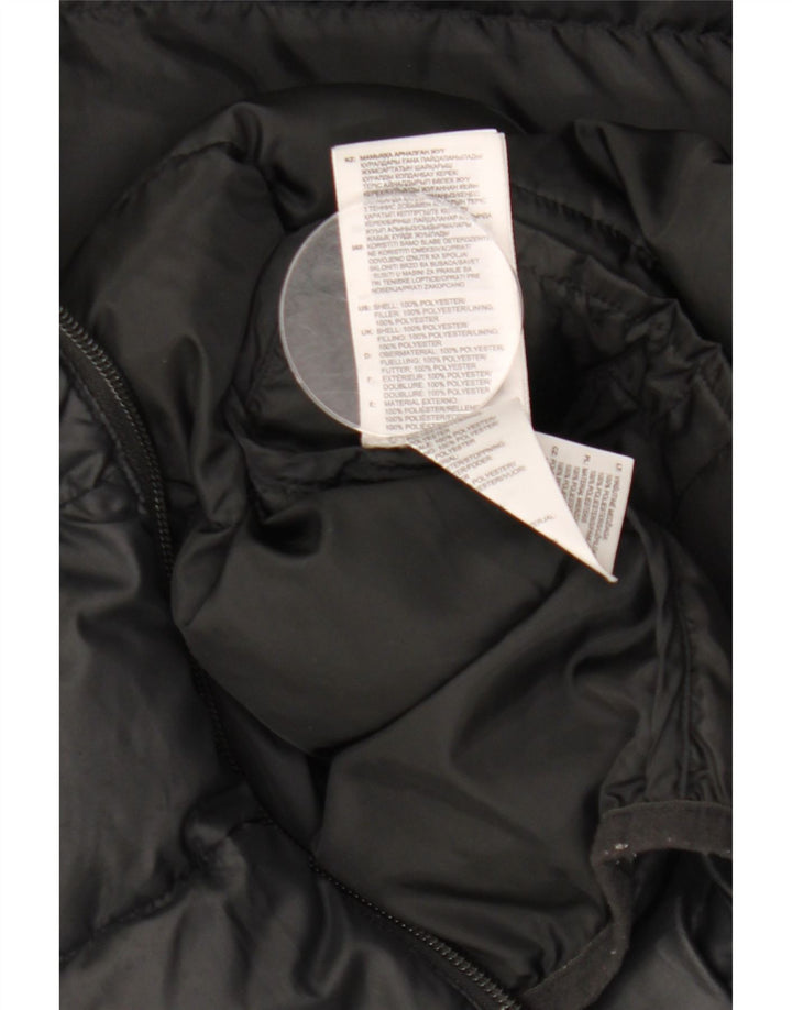 Μπουφάν με κουκούλα ADIDAS για αγόρια με επένδυση 9-10 ετών μαύρο πολυεστέρα