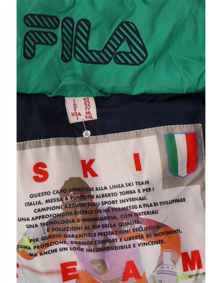 Fila Ανδρικό μπουφάν σκι με κουκούλα IT 52 Large Green Geometric