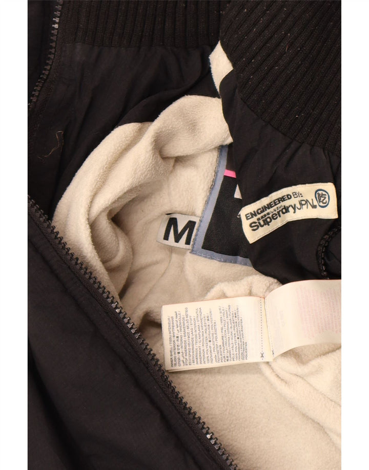 Superdry Γυναικείο Μπουφάν με κουκούλα αντιανεμικό UK 14 Medium Black