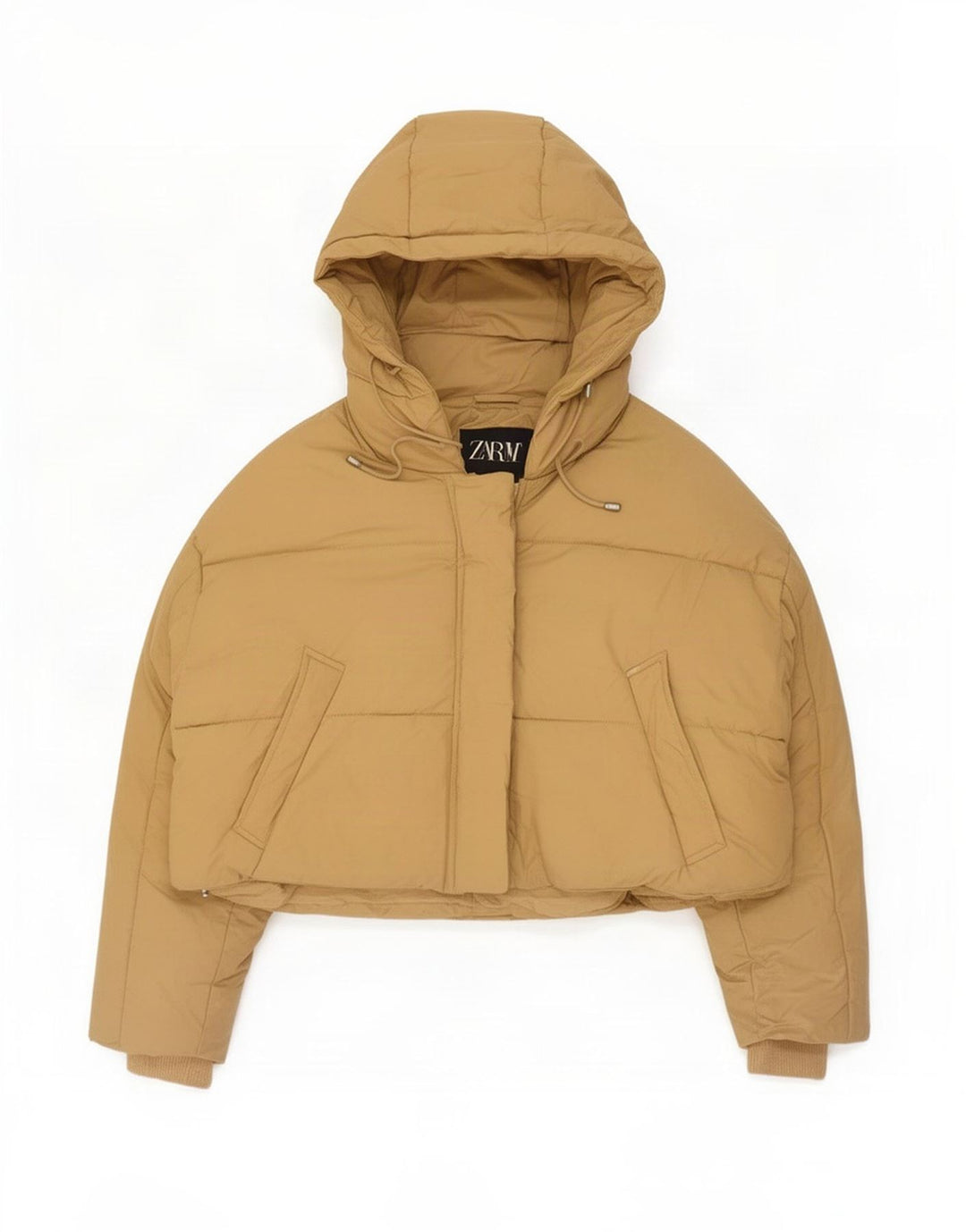 Zara Γυναικείο μπουφάν με κουκούλα Oversized UK 14 Medium Beige