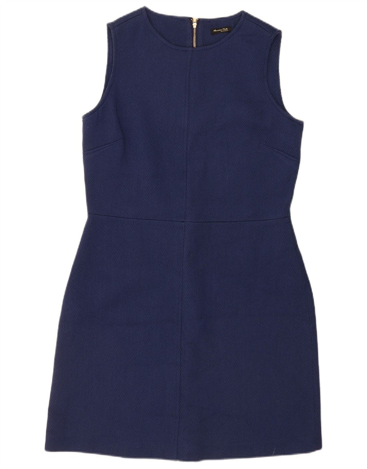 Massimo Dutti Γυναικείο Αμάνικο Φόρεμα με θήκη EU 42 Μεγάλο Μαλλί Navy Blue