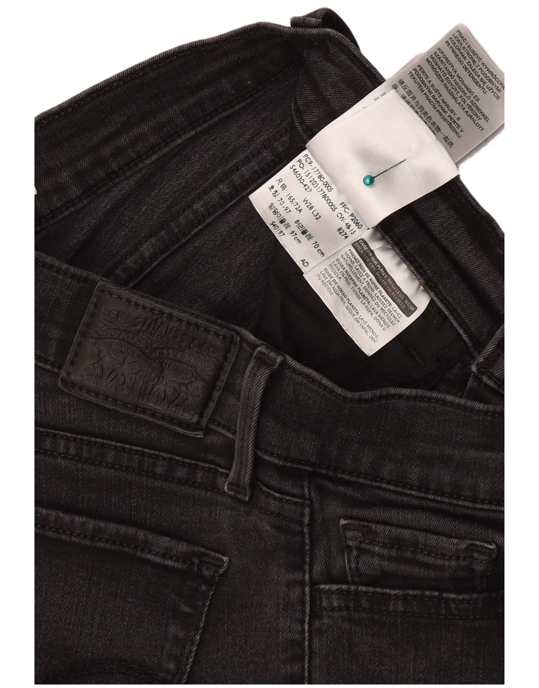 LEVI'S Γυναικείο 710 Super Skinny Jeans W28 L32 Γκρι βαμβακερό