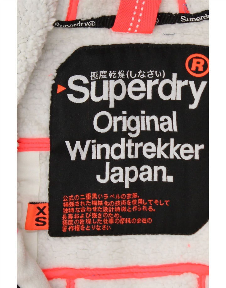 SUPERDRY Γυναικείο Windtrekker Hooded Sherpa Windbreaker Jacket UK 6 XS Blue