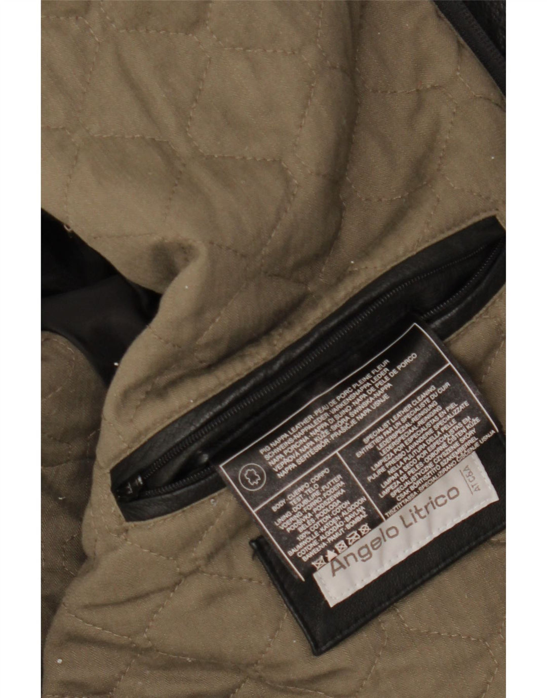 ANGELO LITRICO Ανδρικό Δερμάτινο Μπουφάν UK 42 XL Μαύρο Δερμάτινο