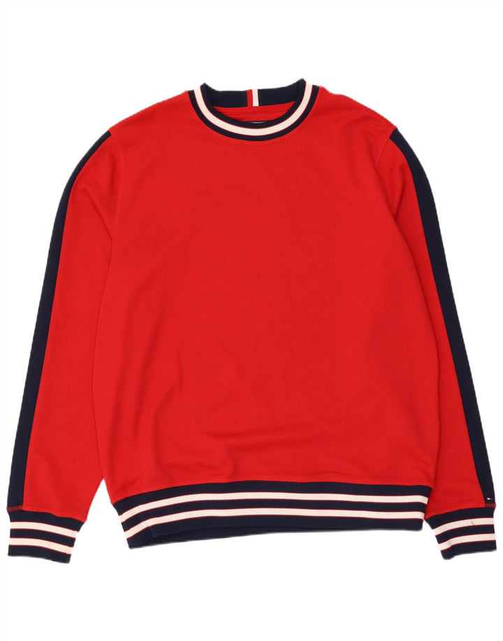 Ανδρικό φούτερ Tommy Hilfiger Jumper με μεγάλο κόκκινο χρώμα πολυεστέρα
