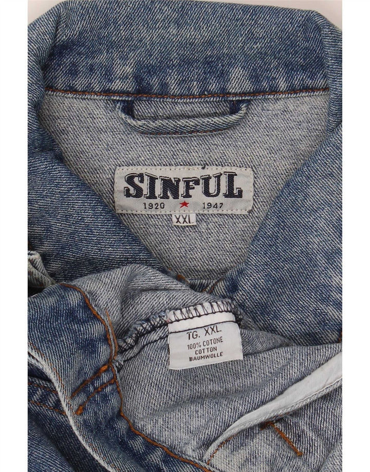 Sinful Ανδρικό Τζιν Μπουφάν UK 44 2XL Μπλε Βαμβακερό