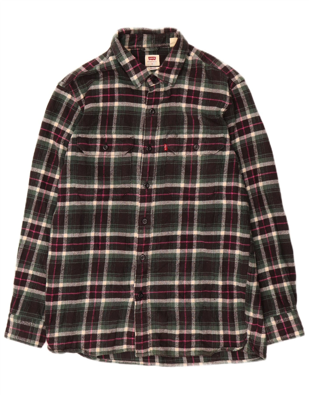 Ανδρικό πουκάμισο Levi's Relaxed Flannel, Βαμβακερό πράσινο καρό