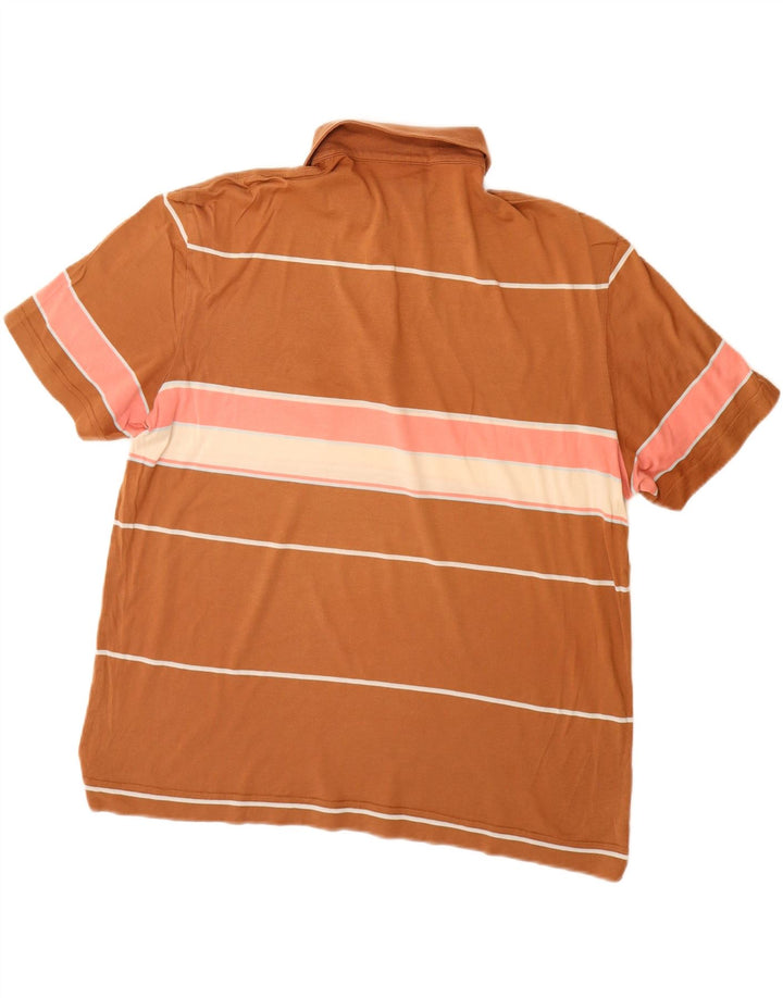 Ανδρικό μπλουζάκι πόλο Lacoste 6 XL Καφέ βαμβακερό ριγέ