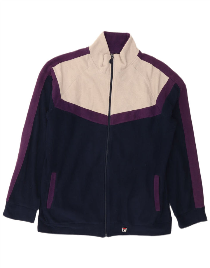 Fila Ανδρικό Fleece Jacket UK 40 Large Navy Blue Colourblock
