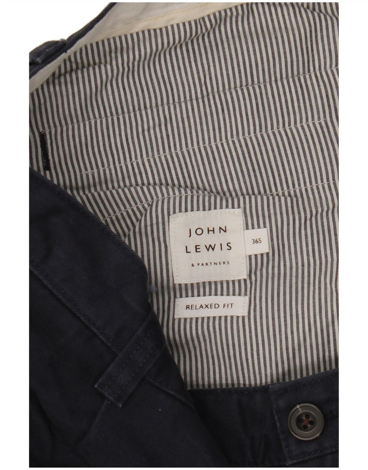 JOHN LEWIS Ανδρικό παντελόνι Chino με χαλαρή εφαρμογή W36 L29 Navy Blue Cotton