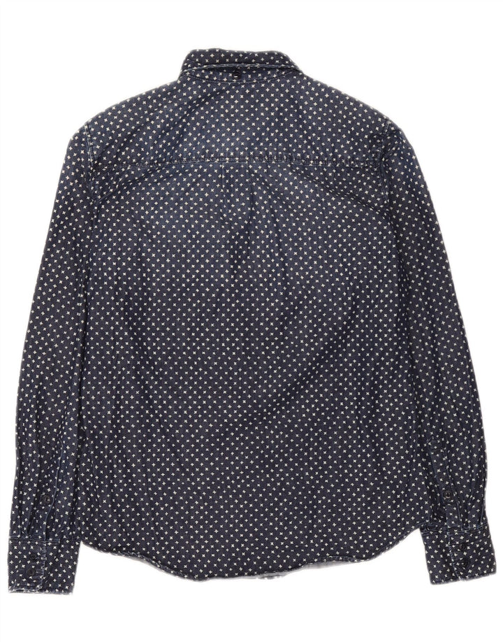 J. Crew Γυναικείο Abstract Pattern Υπερμεγέθη τζιν πουκάμισο US 2 XS Navy Blue
