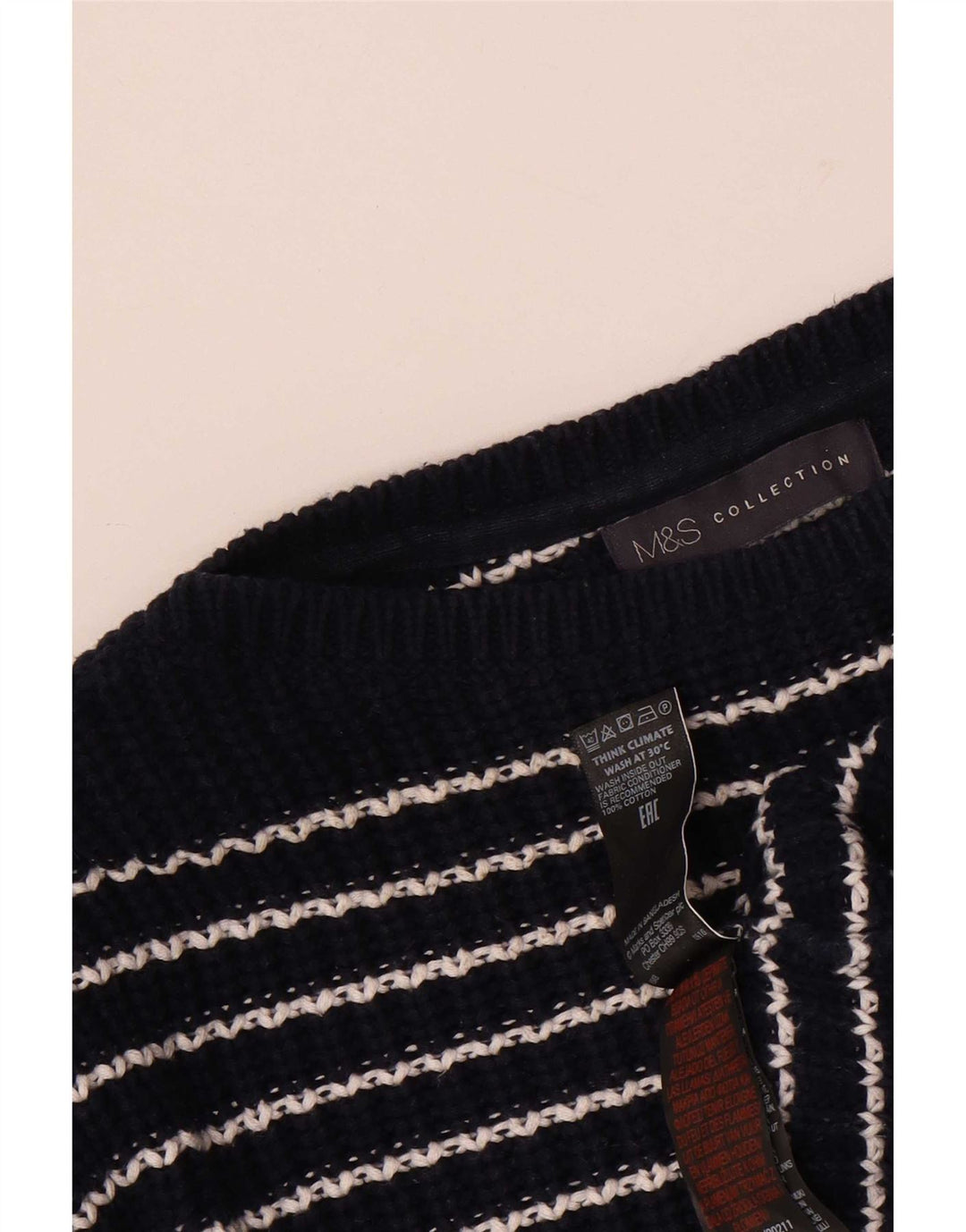 Marks & Spencer Γυναικείο πουλόβερ με λαιμό σκάφος UK 14 Medium Navy Blue