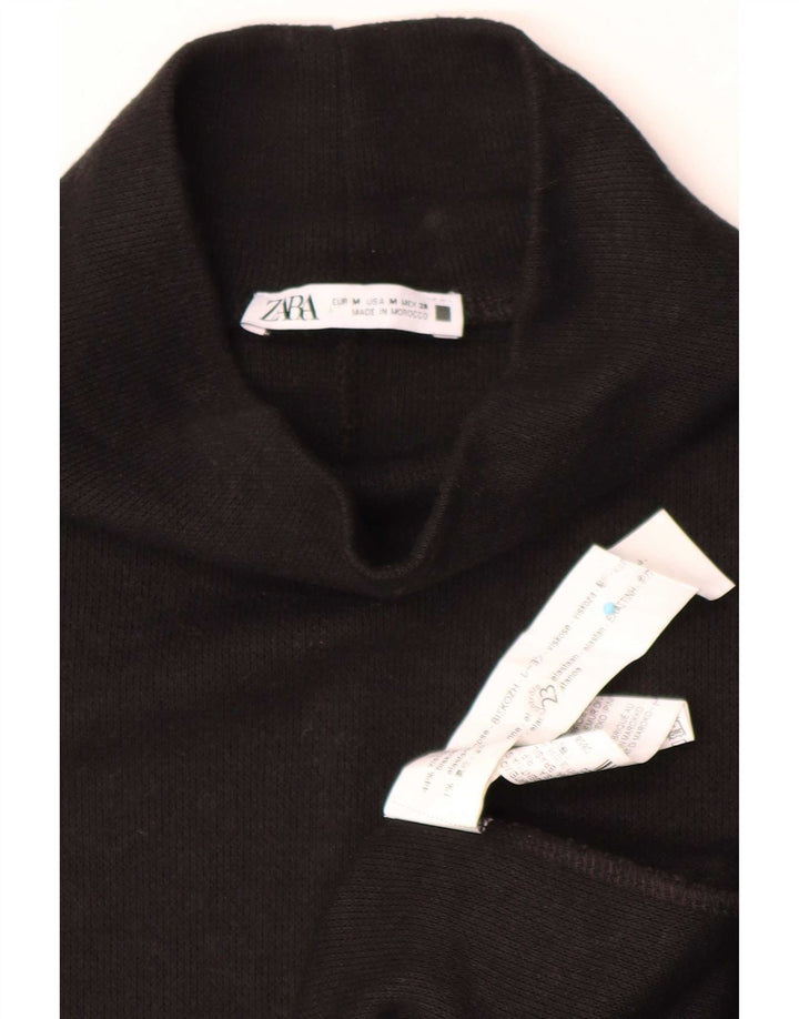 Zara Γυναικείο Υπερμεγέθη Jumper Φόρεμα UK 14 Medium Black Viscose