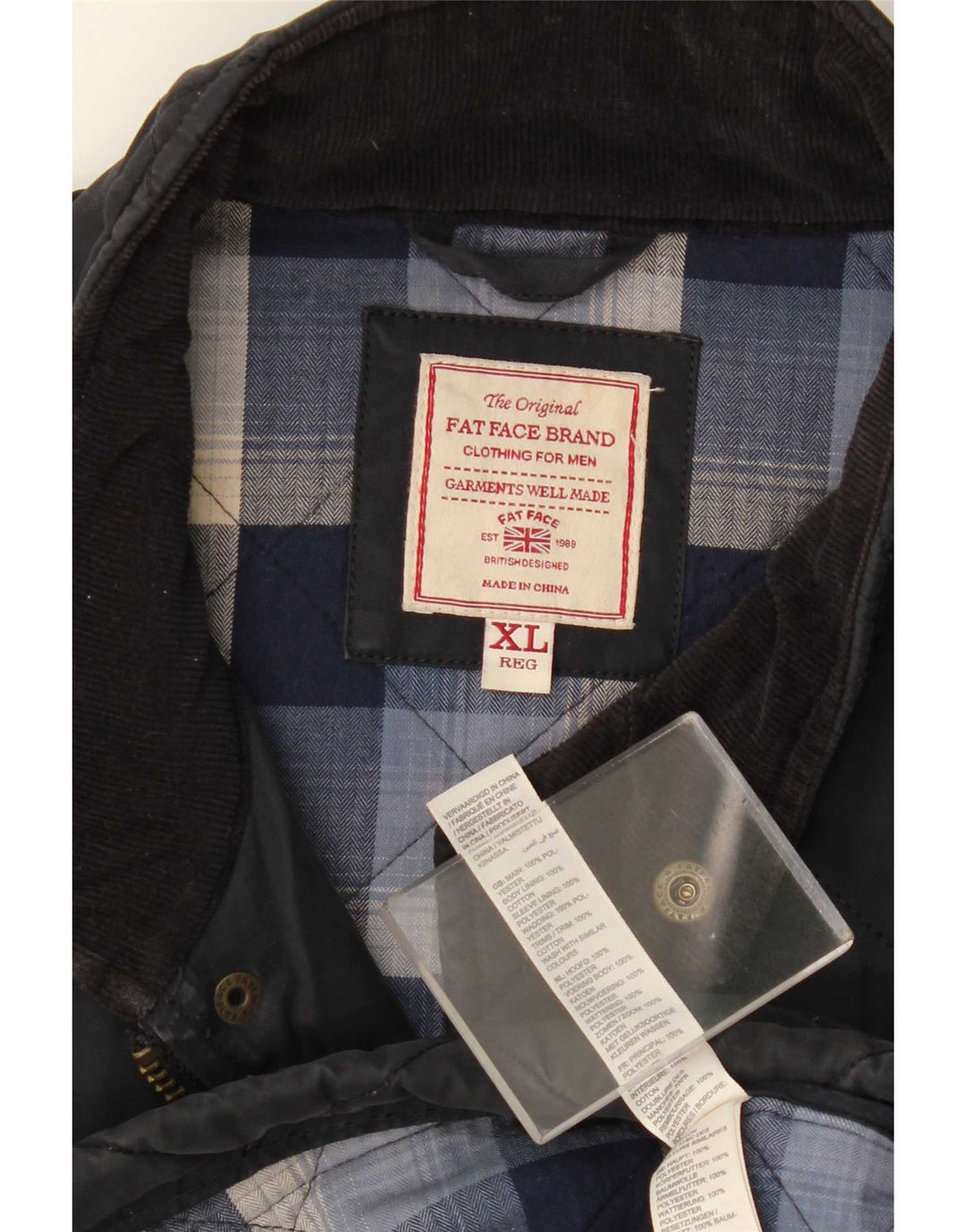 Fat Face Ανδρικό Καπιτονέ Μπουφάν UK 42 XL Navy Blue Cotton