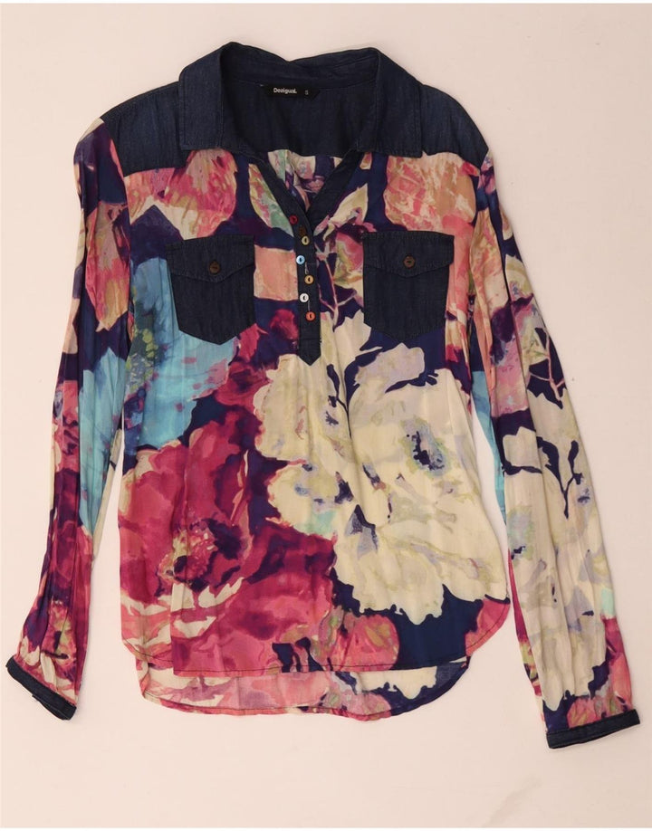 Desigual Γυναικείο πουλόβερ Μπλούζα UK 10 Small πολύχρωμο Floral