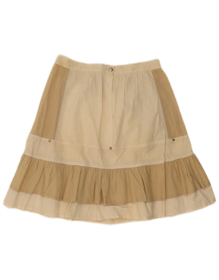 Vintage γυναικεία φούστα σε γραμμή Α W25 Small Beige Colourblock