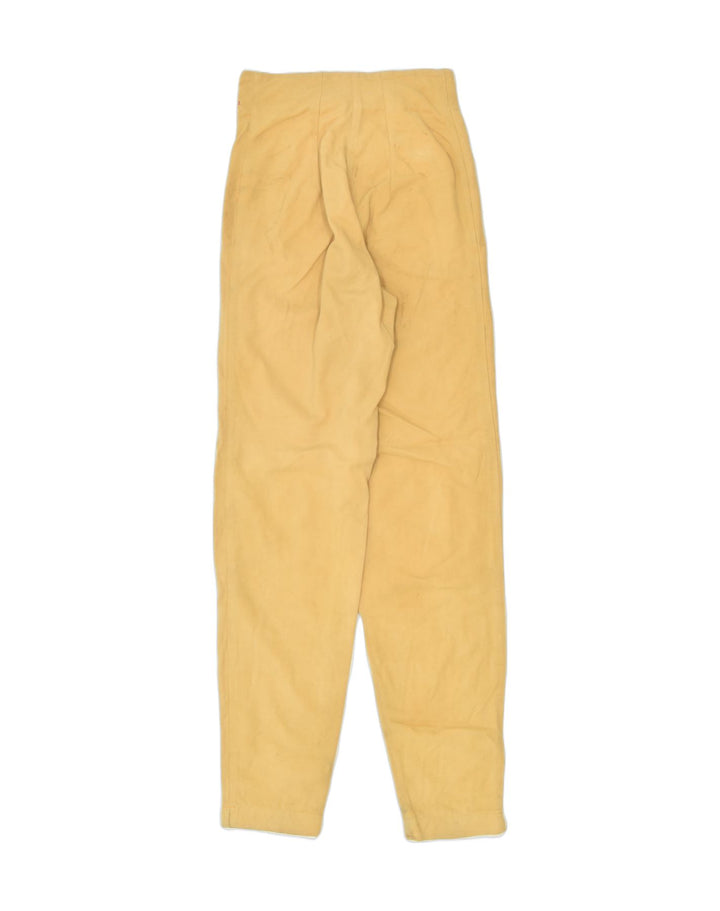VINTAGE Womens High Waist Casual Trousers W27 L34 Yellow Cotton | Vintage | Thrift | Second-Hand | Used Clothing | Messina Hembry 
