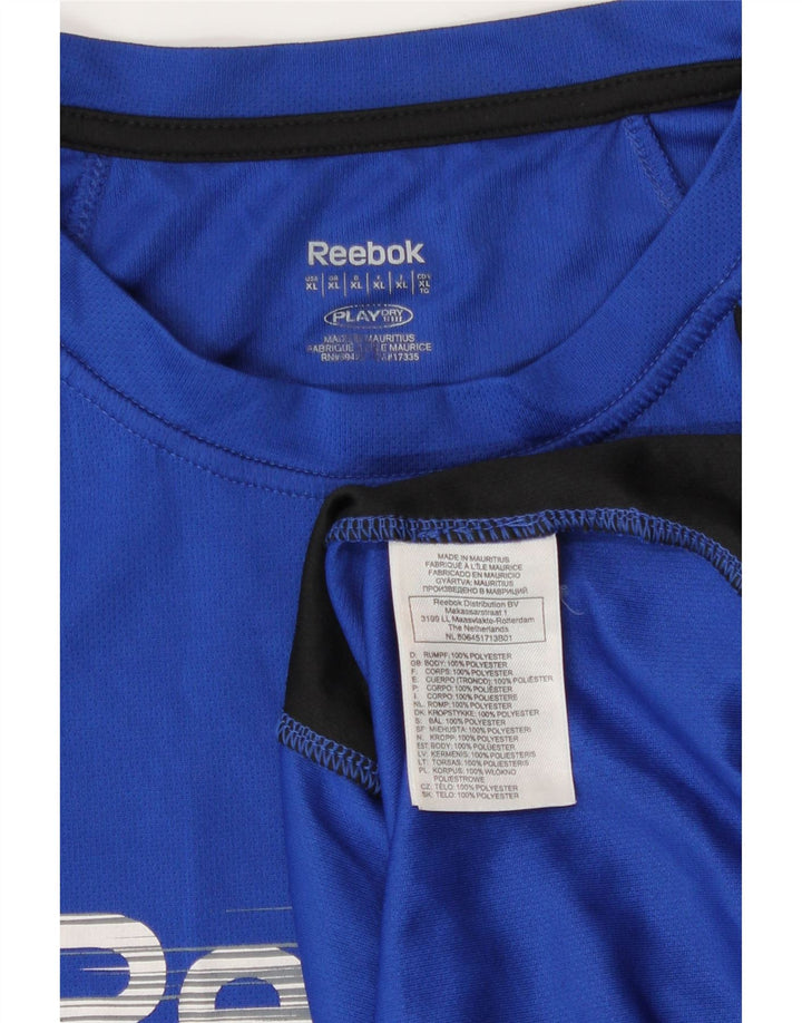 Ανδρικό γραφικό T-Shirt Reebok Top XL Blue Colourblock Πολυεστέρας