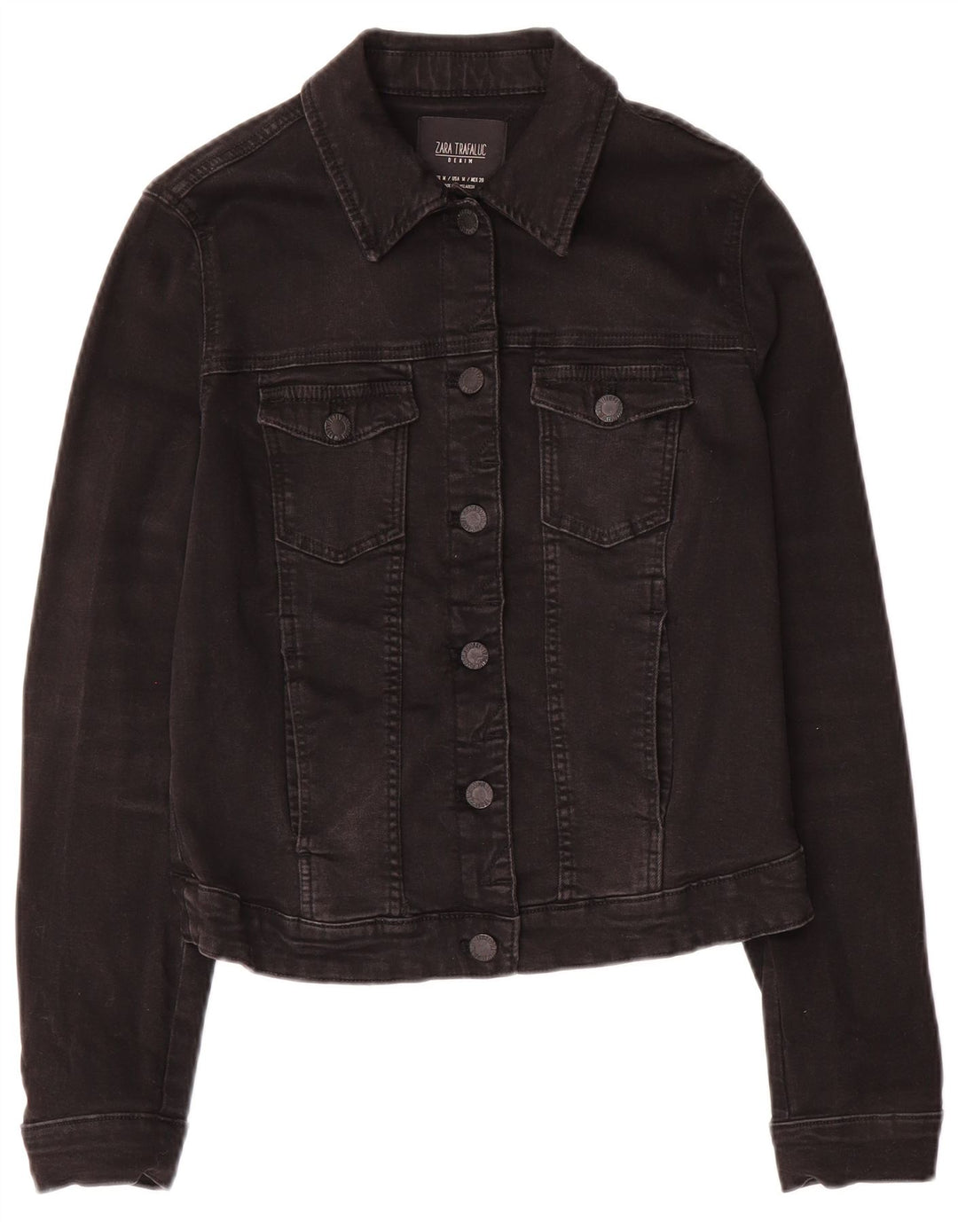 Zara Γυναικείο Τζιν Μπουφάν Trafaluc Crop UK 12 Μεσαίο μαύρο βαμβακερό