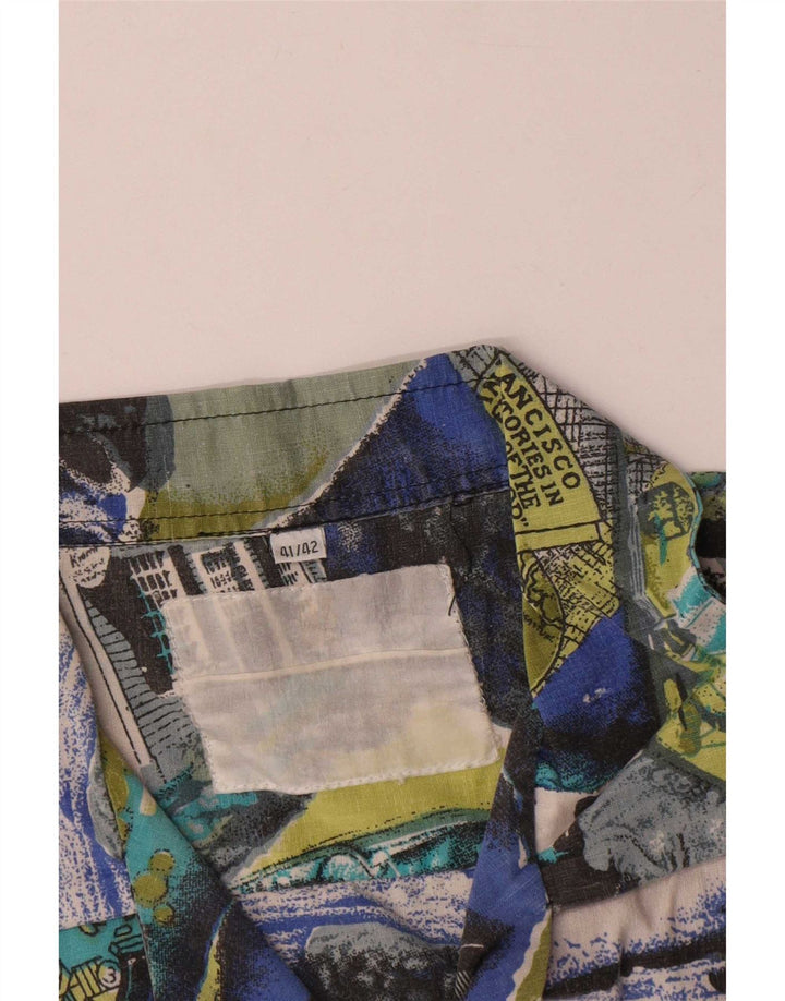 Vintage Ανδρικό πουκάμισο Abstract Pattern Μέγεθος 41/42 Μεγάλο Πολύχρωμο