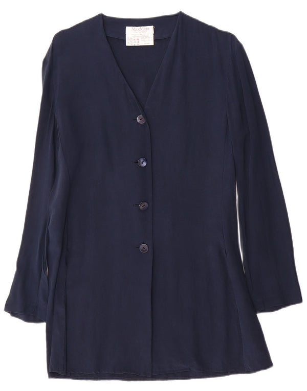Max Mara Γυναικείο μπουφάν blazer UK 14 Medium Navy Blue Silk