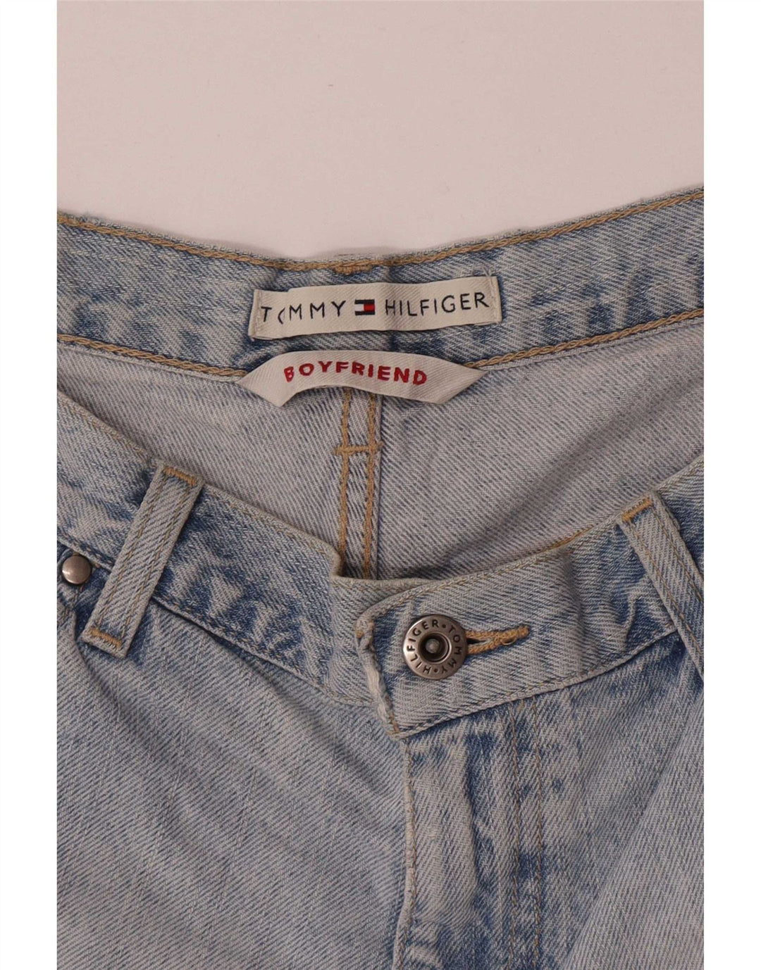 Γυναικείο τζιν σορτς Tommy Hilfiger ταλαιπωρημένο W28 μεσαίο μπλε