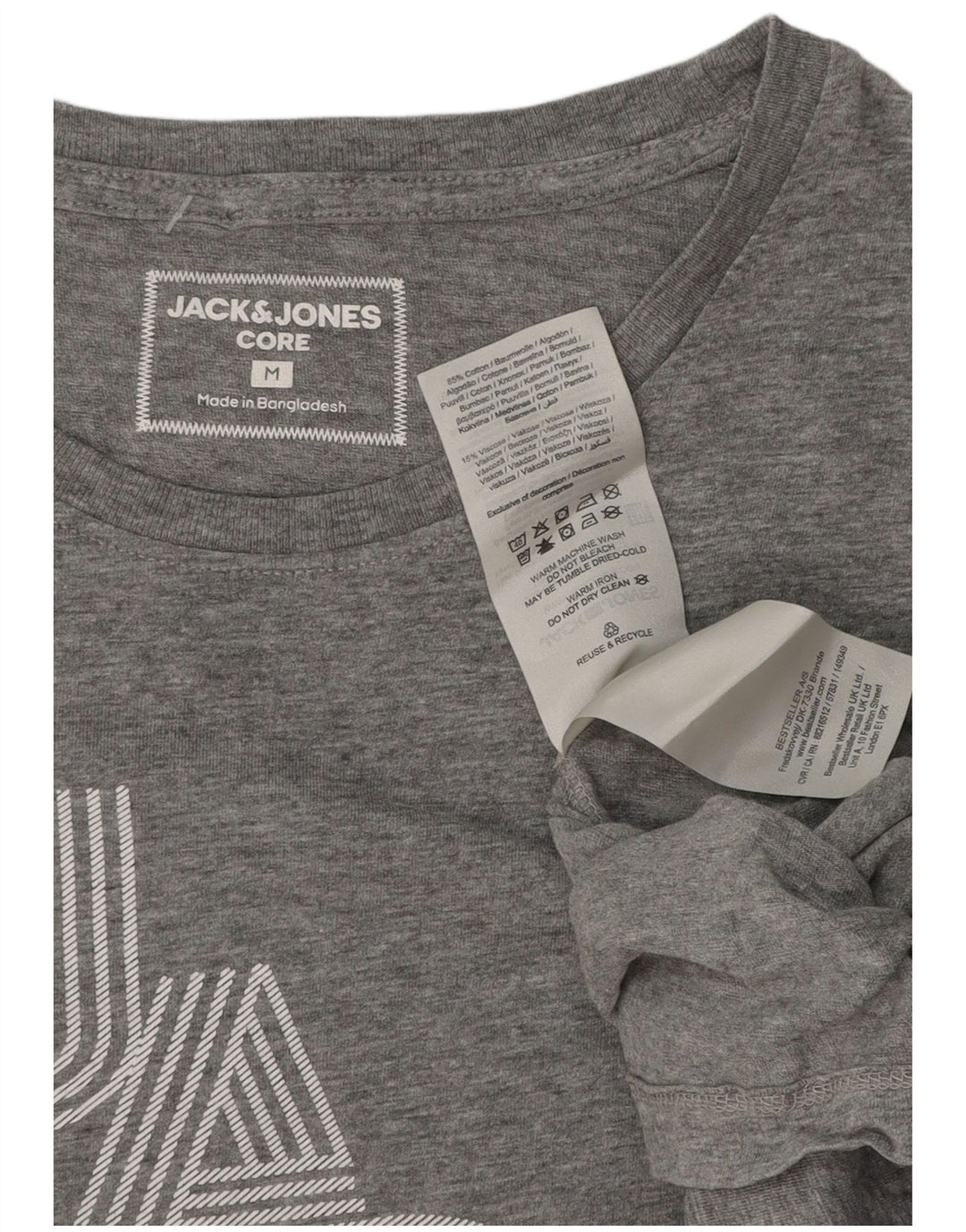 Ανδρικό γραφικό μπλουζάκι Jack & Jones, Βαμβακερό, μεσαίο γκρι
