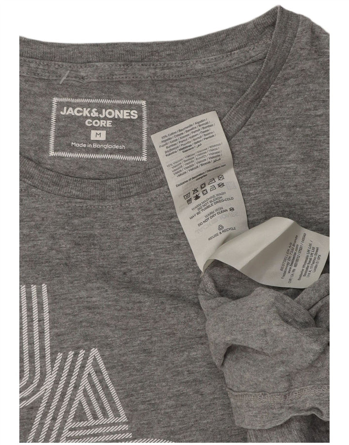 Ανδρικό γραφικό μπλουζάκι Jack & Jones, Βαμβακερό, μεσαίο γκρι
