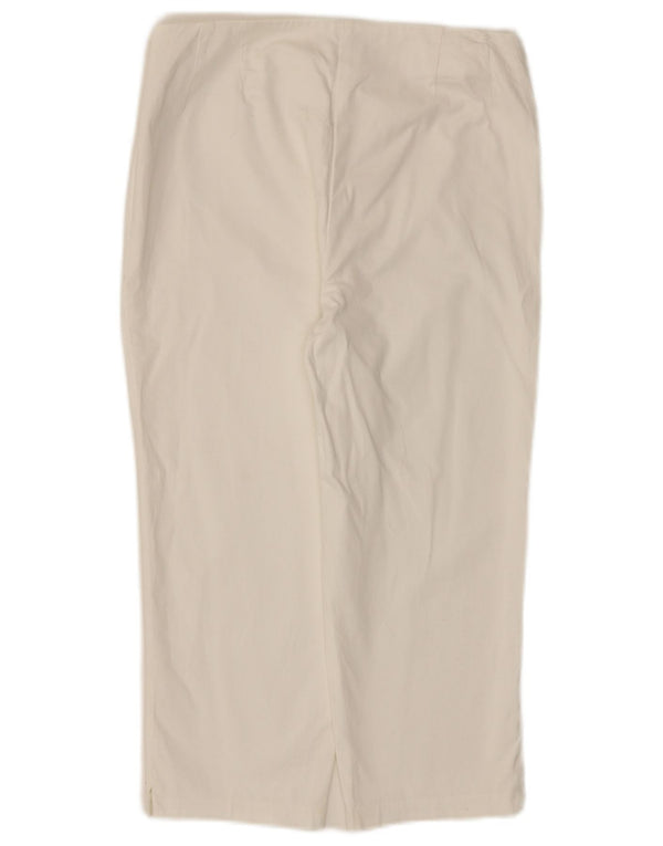 Marks & Spencer Γυναικείο παντελόνι Capri UK 10 Small W28 L20 Λευκό βαμβακερό