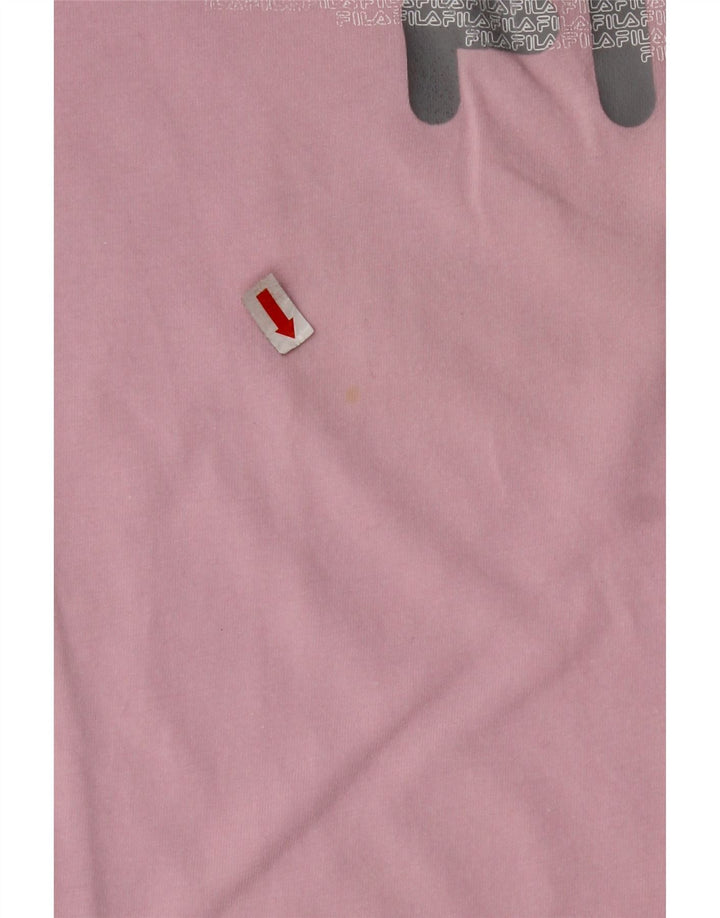 Γυναικείο Crop Graphic T-Shirt FILA Top UK 10 Small Pink