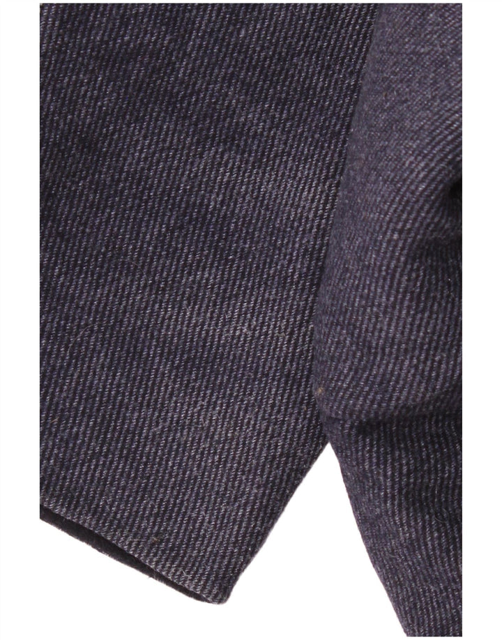 ZARA Γυναικείο πανωφόρι 3/4 μανίκι UK 10 Small Navy Blue Wool