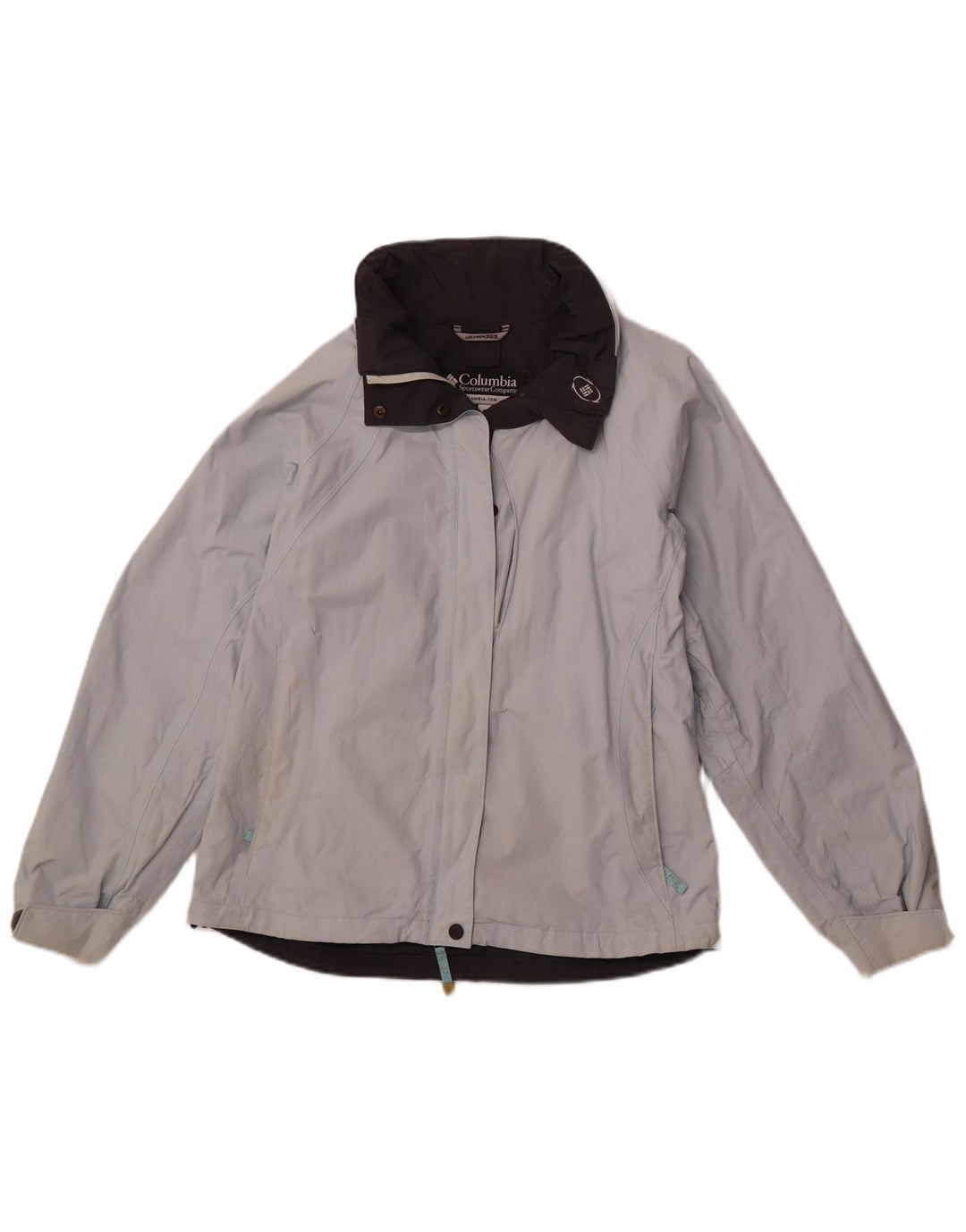 COLUMBIA Γυναικείο μπουφάν με κουκούλα αντιανεμικό UK 14 Medium Blue Nylon Sports