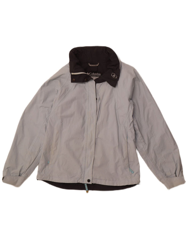 COLUMBIA Γυναικείο μπουφάν με κουκούλα αντιανεμικό UK 14 Medium Blue Nylon Sports