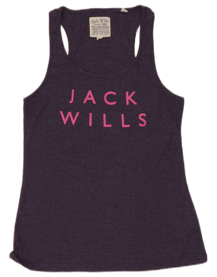 Jack Wills Γυναικείο Γραφικό Γιλέκο UK 14 Medium Navy Blue Cotton