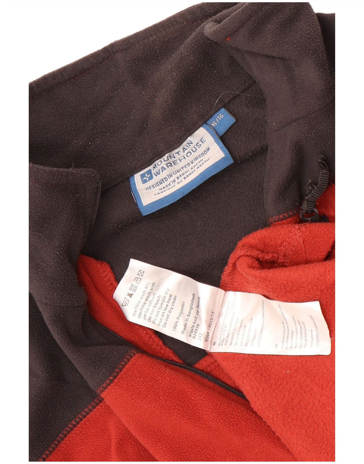 Ανδρική αποθήκη Mountain Warehouse με φερμουάρ Fleece Jumper XL Red Colourblock Πολυεστέρας