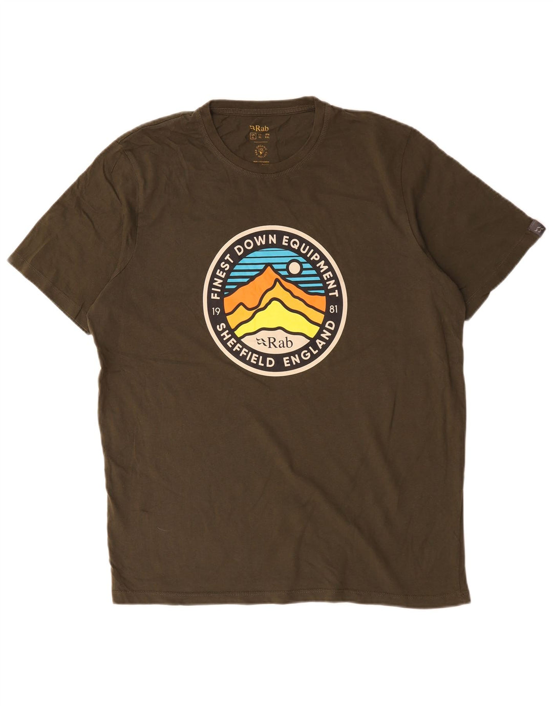 Rab Ανδρικό γραφικό T-Shirt Top XL Khaki Cotton