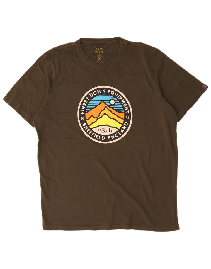 Rab Ανδρικό γραφικό T-Shirt Top XL Khaki Cotton