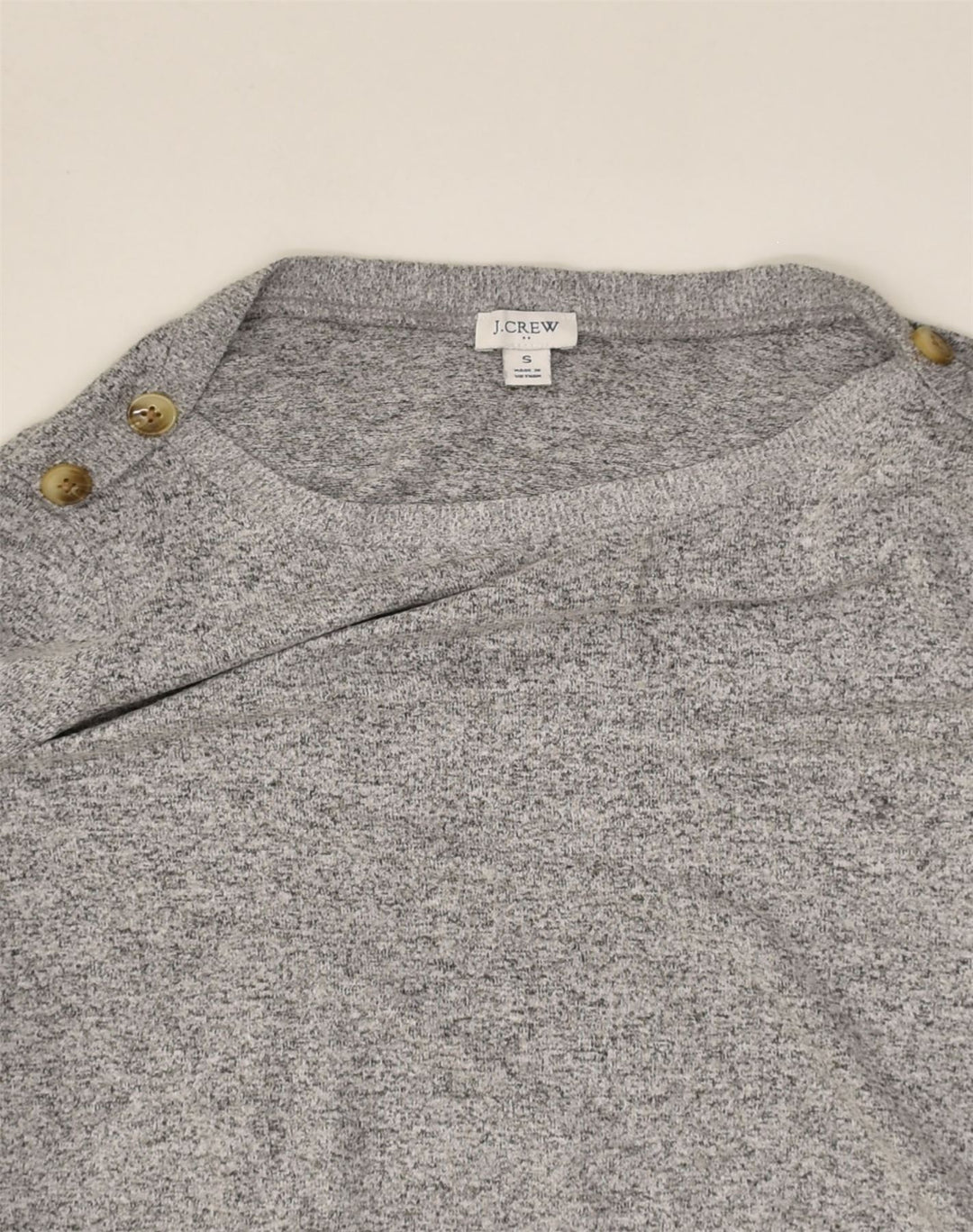 J. CREW Womens Loose Fit Crew Neck Jumper Sweater UK 10 Small Grey Flecked | Vintage J. Crew | Thrift | Second-Hand J. Crew | Used Clothing | Messina Hembry 