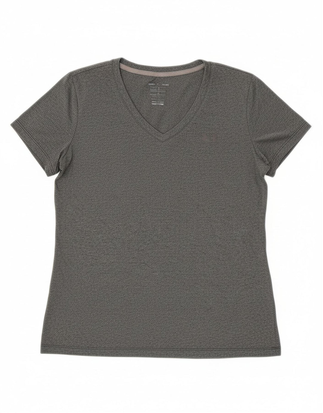 UNDER ARMOUR Womens T-Shirt Top UK 14 Medium Grey Flecked Polyester