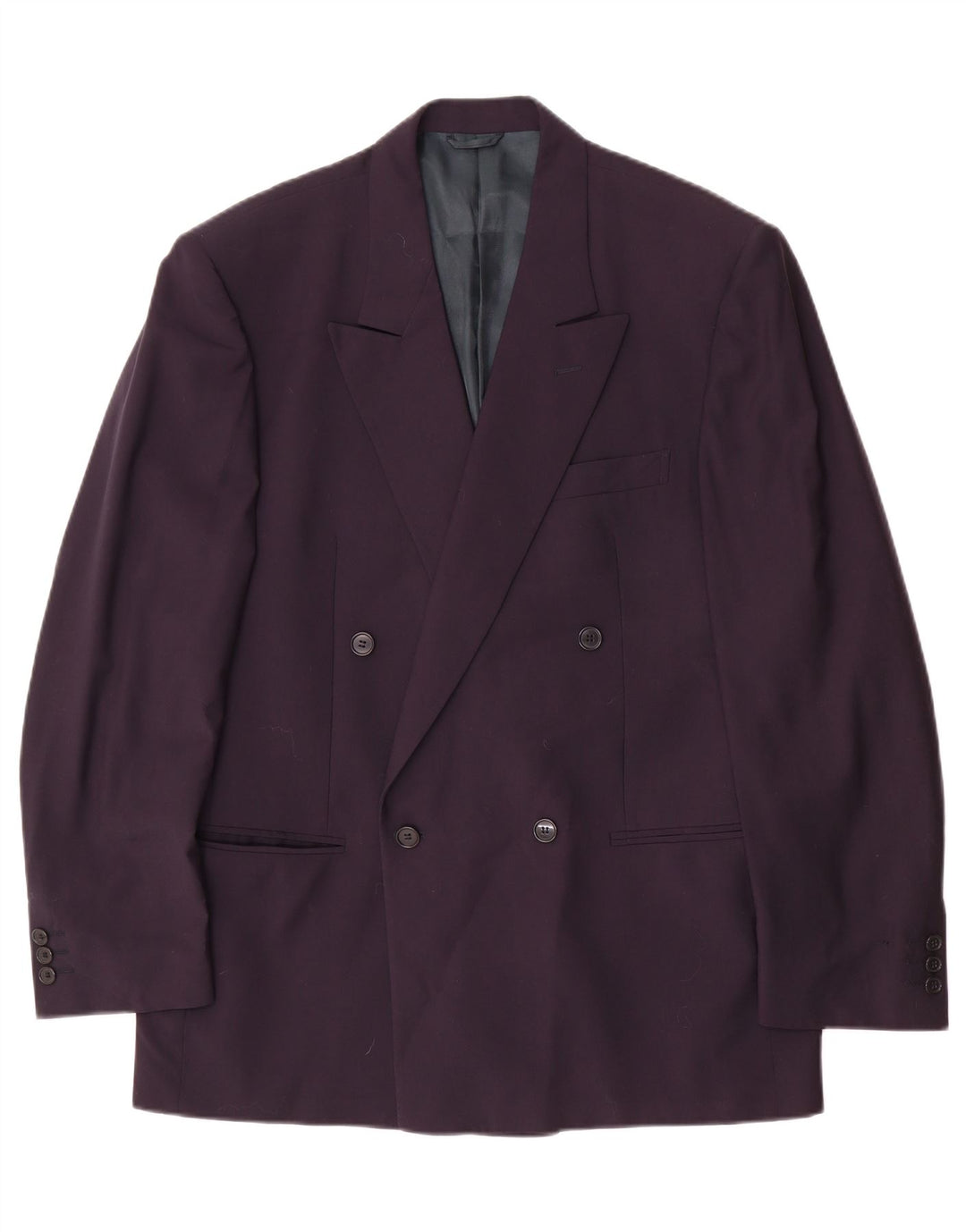 Vintage Ανδρικό Μπουφάν Blazer Διπλό στήθος IT 50 Μεγάλο Μαλλί Navy Blue