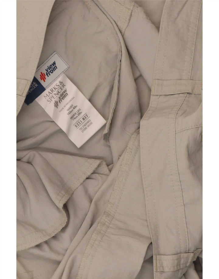 Marks & Spencer Γυναικείο ίσιο παντελόνι Cargo W40 L29 Grey Polyamide