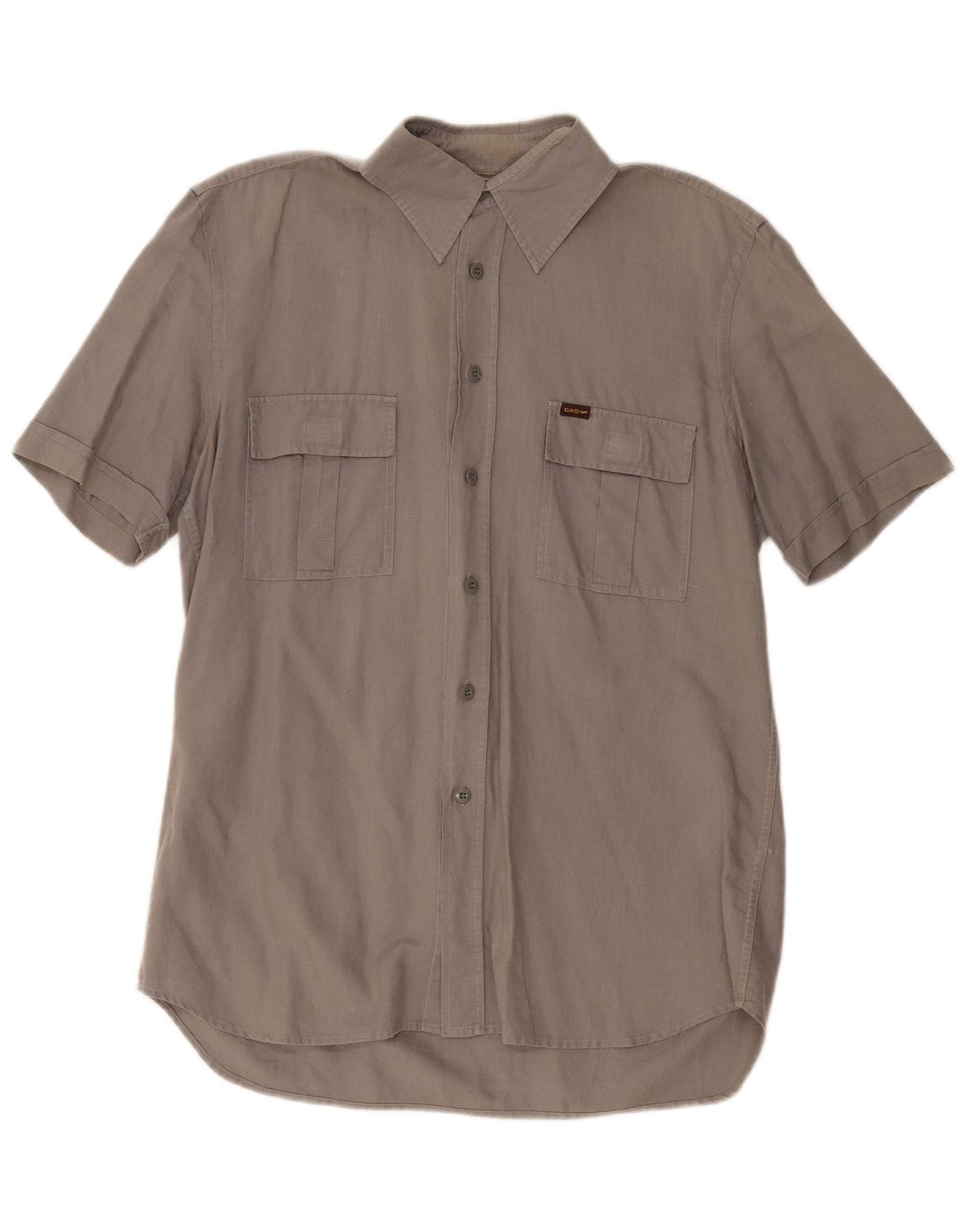 GAS Mens Short Sleeve Shirt Large Grey