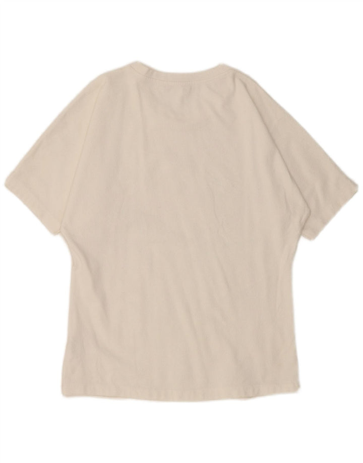 Cos Γυναικείο T-Shirt Top UK 14 Μεσαίο λευκό βαμβακερό