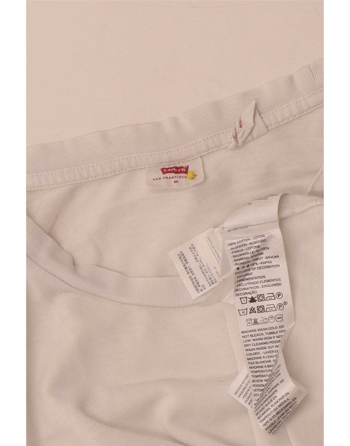Γυναικείο T-Shirt Levi's Top UK 14 μεσαίο λευκό βαμβακερό