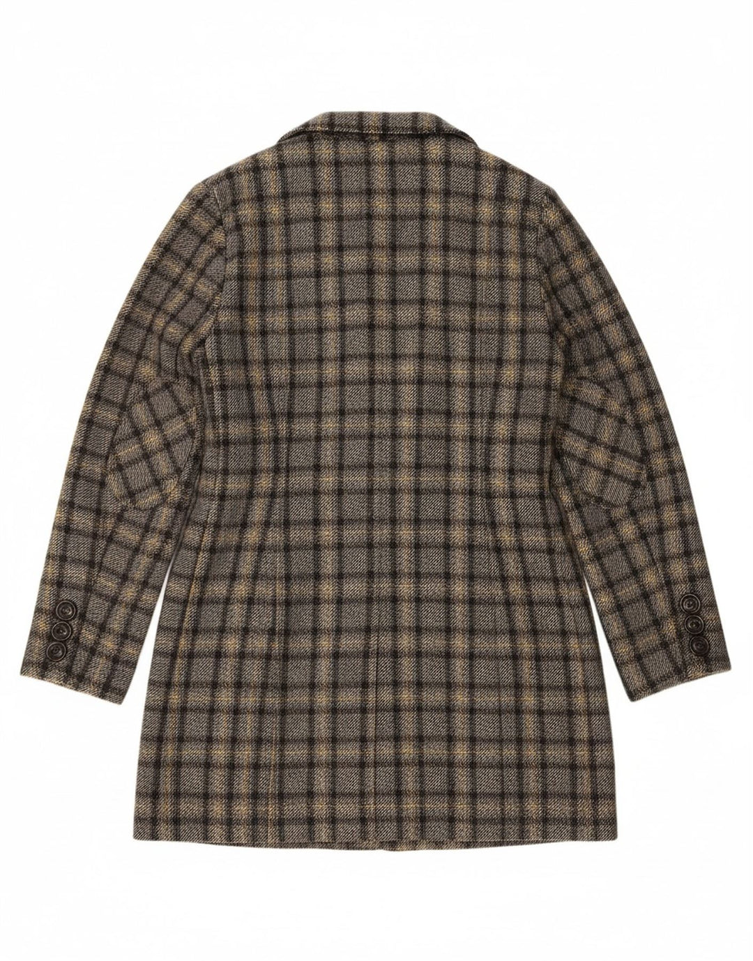 SASHA Womens Overcoat UK 12 Medium  Grey Check Wool