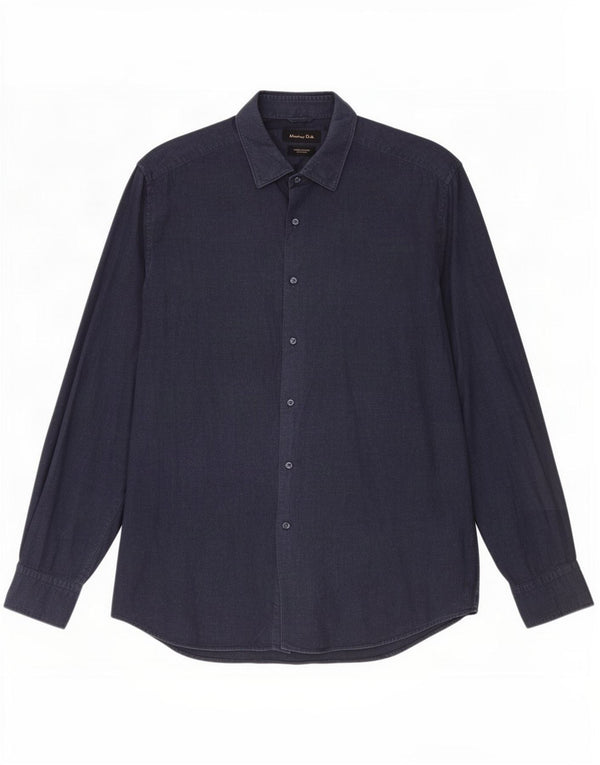 Ανδρικό πουκάμισο Massimo Dutti XL Navy Blue Cotton